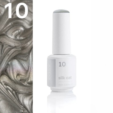 Esmalte permanente Silk Cat 10 Easy, Plata, 7,5 ml