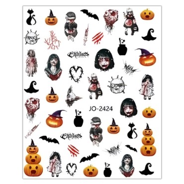 Pegatina adhesiva JO-2424, Haloween, multicolor