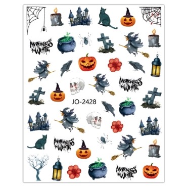 Pegatina adhesiva JO-2428, Haloween, multicolor