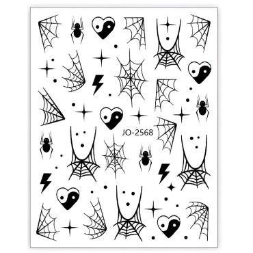 Pegatina adhesiva JO-2568, Haloween, negro