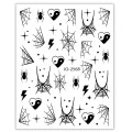 Pegatina adhesiva JO-2568, Haloween, negro