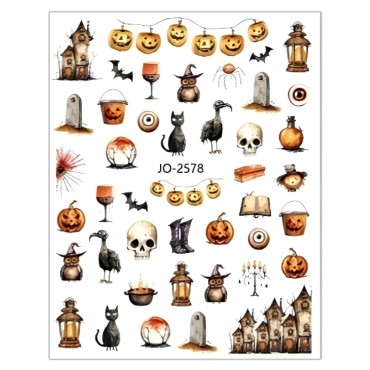 Pegatina adhesiva JO-2578, Haloween, multicolor