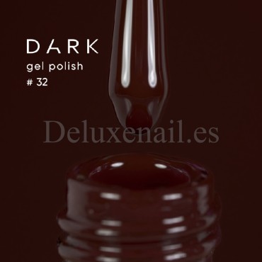 Gel Polish 032 DARK, esmalte semipermanente marrón chocolate, 6 ml