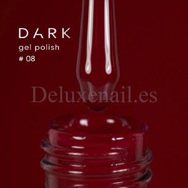 Gel Polish 008 DARK, esmalte semipermanente rojo oscuro, 6 ml