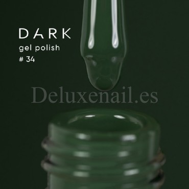 Gel Polish 034 DARK, esmalte semipermanente verde botella oscuro, 6 ml