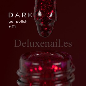 Esmalte Permanente Dark 111, Granate con purpurina roja, 6 ml