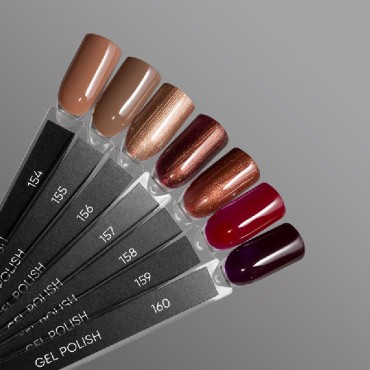 Gel Polish 157 DARK, esmalte semipermanente marrón oscuro con micro brillo, 6 ml