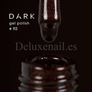 Gel Polish 113 DARK, esmalte semipermanente marrón con microbrillo, 6 ml