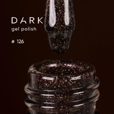 Gel Polish 126 DARK, esmalte semipermanente marrón oscuro con microbrillo, 6 ml