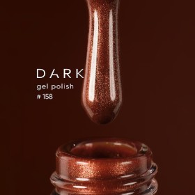 Gel Polish 158 DARK, esmalte semipermanente marrón con micro brillo, 6 ml