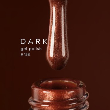 Gel Polish 158 DARK, esmalte semipermanente marrón con micro brillo, 6 ml