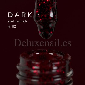 Esmalte Permanente Dark 112, Granate oscuro con purpurina roja, 6 ml