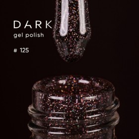 Gel Polish 125 DARK, esmalte semipermanente marrón berenjena con microbrillo, 6 ml
