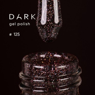 Gel Polish 125 DARK, esmalte semipermanente marrón berenjena con microbrillo, 6 ml
