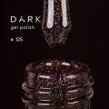 Gel Polish 125 DARK, esmalte semipermanente marrón berenjena con microbrillo, 6 ml