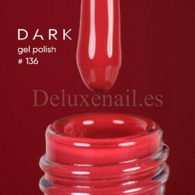 Gel Polish 136 DARK, esmalte semipermanente rojo clásico, 6 ml