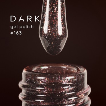 Gel Polish 163 DARK, esmalte semipermanente marrón rojizo oscuro con microbrillo, 10 ml