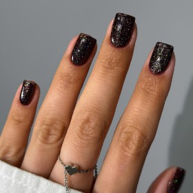 Gel Polish 164 DARK, esmalte semipermanente marrón con microbrillo, 10 ml