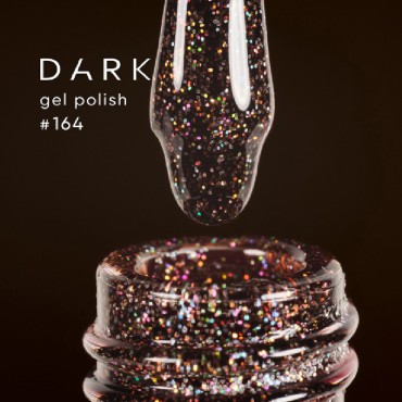 Gel Polish 164 DARK, esmalte semipermanente marrón con microbrillo, 10 ml
