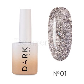 Gel Polish Flash 01 DARK, esmalte reflectante plata, 10 ml