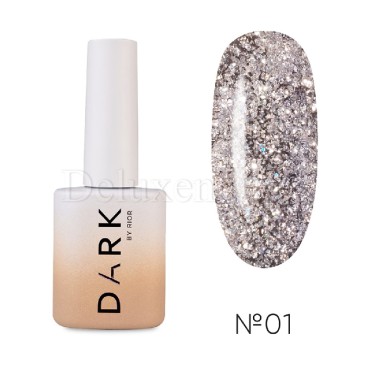 Gel Polish Flash 01 DARK, esmalte reflectante plata, 10 ml