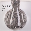Gel Polish Flash 01 DARK, esmalte reflectante plata, 10 ml
