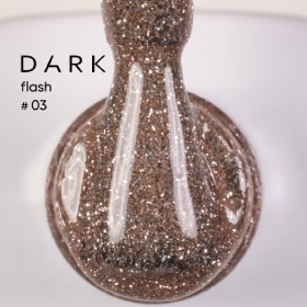Gel Polish Flash 03 DARK, esmalte reflectante dorado, 10 ml