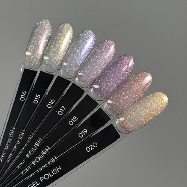 Gel Polish Flash 15 DARK, esmalte reflectante oro blanco, 10 ml