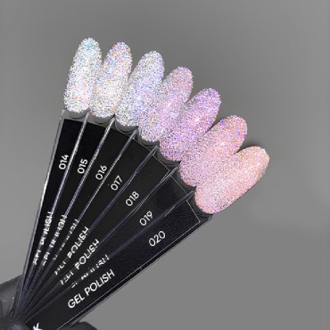 Gel Polish Flash 15 DARK, esmalte reflectante oro blanco, 10 ml