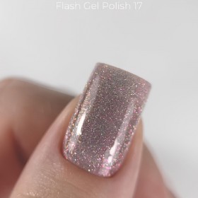 Gel Polish Flash 17 DARK, esmalte reflectante lila, 10 ml
