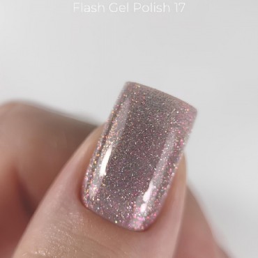 Gel Polish Flash 17 DARK, esmalte reflectante lila, 10 ml