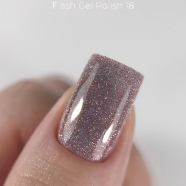 Gel Polish Flash 18 DARK, esmalte reflectante rosa, 10 ml