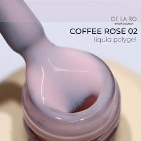 Liquid Polygel Coffee Rose 02 DE LA RO, polygel líquido de color violeta claro, 15 ml