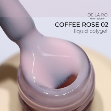 Liquid Polygel Coffee Rose 02 DE LA RO, polygel líquido de color rosa bebé, 15 ml