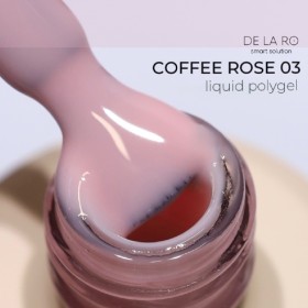 Liquid Polygel Coffee Rose 03 DE LA RO, polygel líquido de color rosa cálido, 15 ml