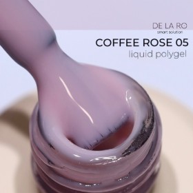 Liquid Polygel Coffee Rose 05 DE LA RO, polygel líquido de color rosa nude, 15 ml