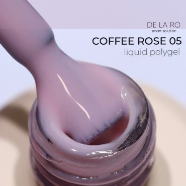 Liquid Polygel Coffee Rose 05 DE LA RO, polygel líquido de color violeta, 15 ml