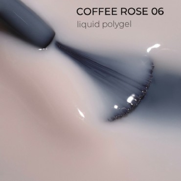 Liquid Polygel Coffee Rose 06 DE LA RO, polygel líquido de color nude, 15 ml