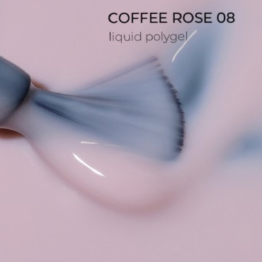 Liquid Polygel Coffee Rose 08 DE LA RO, polygel líquido de color beige rosado, 15 ml