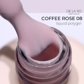 Liquid Polygel Coffee Rose 08 DE LA RO, polygel líquido de color rosa porcelana, 15 ml