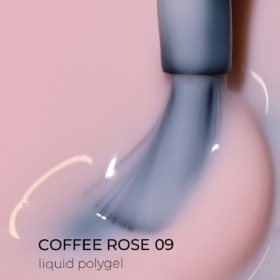 Liquid Polygel Coffee Rose 09 DE LA RO, polygel líquido de color rosa melocotón, 15 ml
