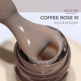 Liquid Polygel Coffee Rose 10 DE LA RO, polygel líquido de color café con leche, 15 ml