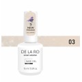 Base New France Shimmer 03 DE LA RO, base camuflaje, arena con micro brillo, 15 ml