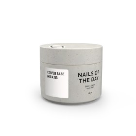Cover Base Milk 03 NAILSOFTHEDAY, base camuflaje, blanco lechoso, 30 ml