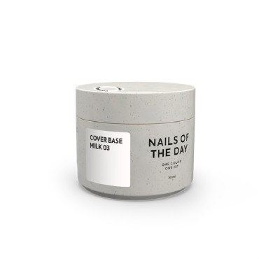 Cover Base Milk 03 NAILSOFTHEDAY, base camuflaje, blanco lechoso, 30 ml