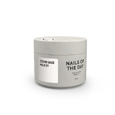 Cover Base Milk 01 NAILSOFTHEDAY, base camuflaje, blanco lechoso, 30 ml
