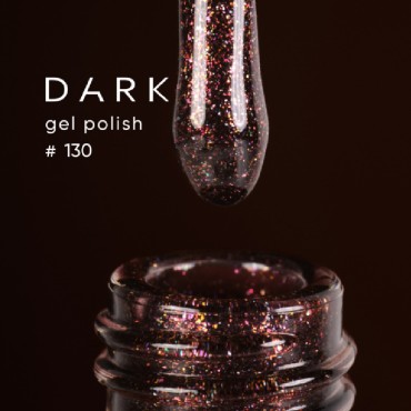 Gel Polish 130 DARK, esmalte semipermanente borgoña oscuro con microbrillo, 6 ml