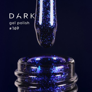 Gel Polish 169 DARK, esmalte semipermanente azul con microbrillo, 6 ml