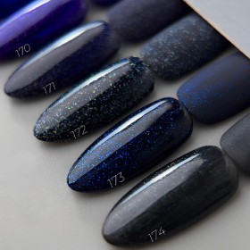 Esmalte Permanente Dark 172, Azul oscuro con purpurina, 6 ml