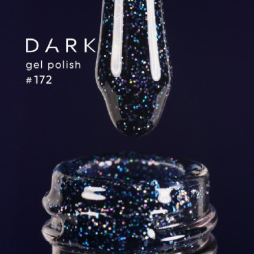 Esmalte Permanente Dark 172, Azul oscuro con purpurina, 6 ml